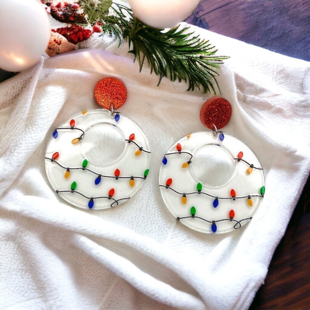 Shine Bright: Christmas Light Bulb Earrings! 🎄✨NWT Holiday Accessories, Jewelry - Picture 2 of 3